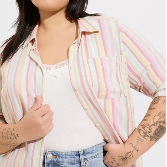 TORRID Lizzie Button Up Long Sleeve Shirt - Picture 2 of 10